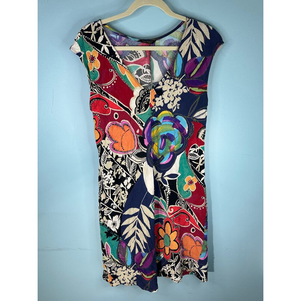 Jams World colorful sleeveless shift dress floral abstract graphic Medium